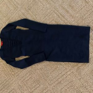 Navy skin tight dress with lace up chest